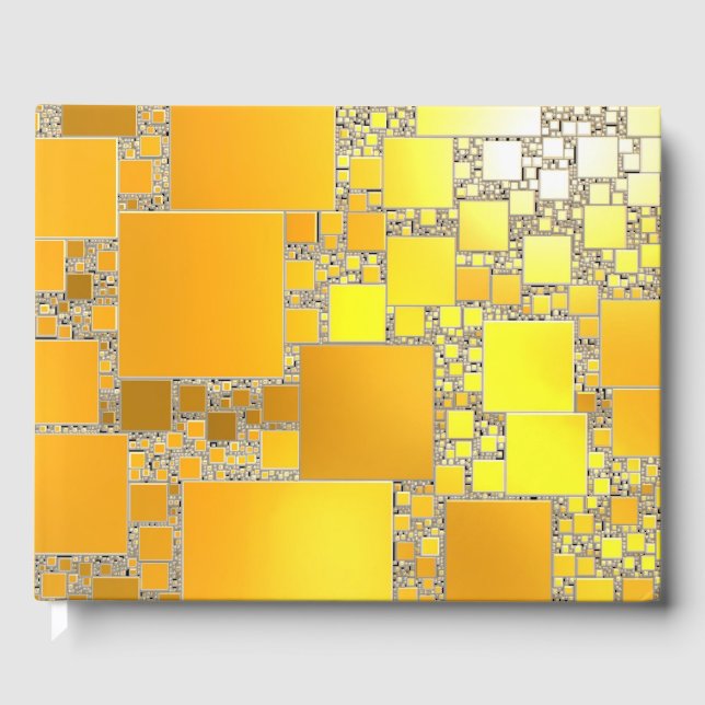 Livro de Convidados Amarelo-Laranja Esquadrado (Frente)