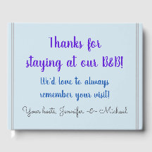 Livro de Convidados B e B, subjugado e respeitável