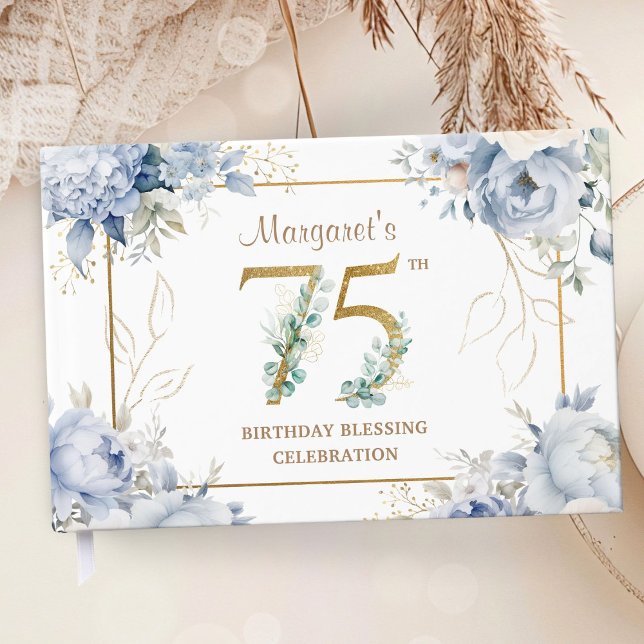 Livro de Convidados de 75 Aniversário Personalizad (Criador carregado)