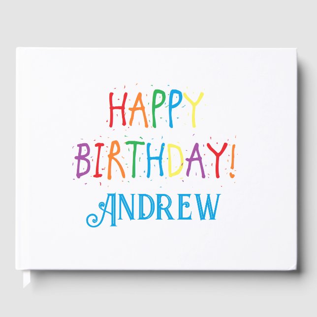 Livro de Convidados de Aniversário Personalizado (Frente)