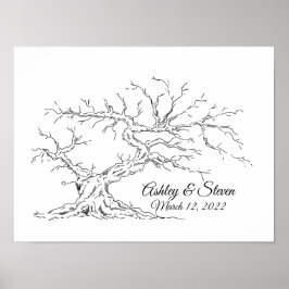 Livro de Convidados de Árvore Impressão Digital de