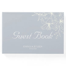 Livro de Convidados de Casamento Azul Dusty