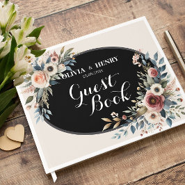 Livro de Convidados de Casamento Clássico Floral C