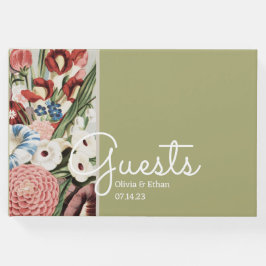 Livro de Convidados de Casamento de Algodão Inglês