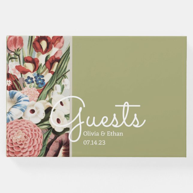 Livro de Convidados de Casamento de Algodão Inglês (Frente)