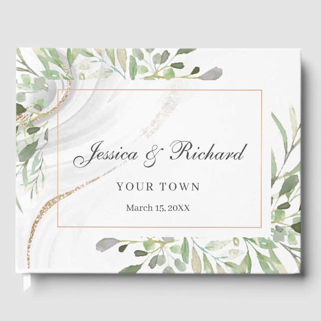 Livro de Convidados de Casamento de Aquarela (Frente)