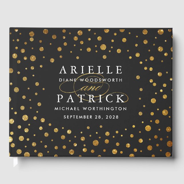 Livro de Convidados de Casamento de Folhas de Conf (Frente)