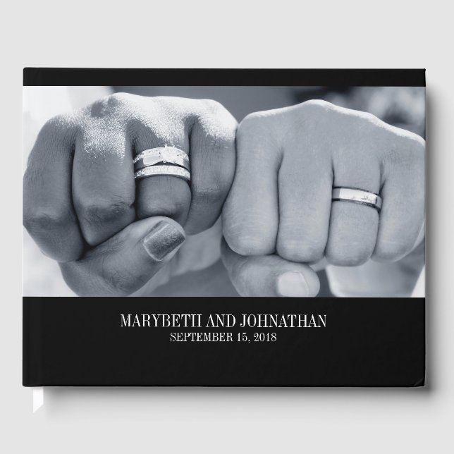 Livro de Convidados de Casamento de Fotos Simples  (Frente)