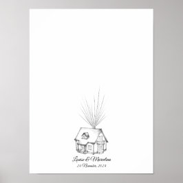 Livro de Convidados de Casamento de Impressão Digi