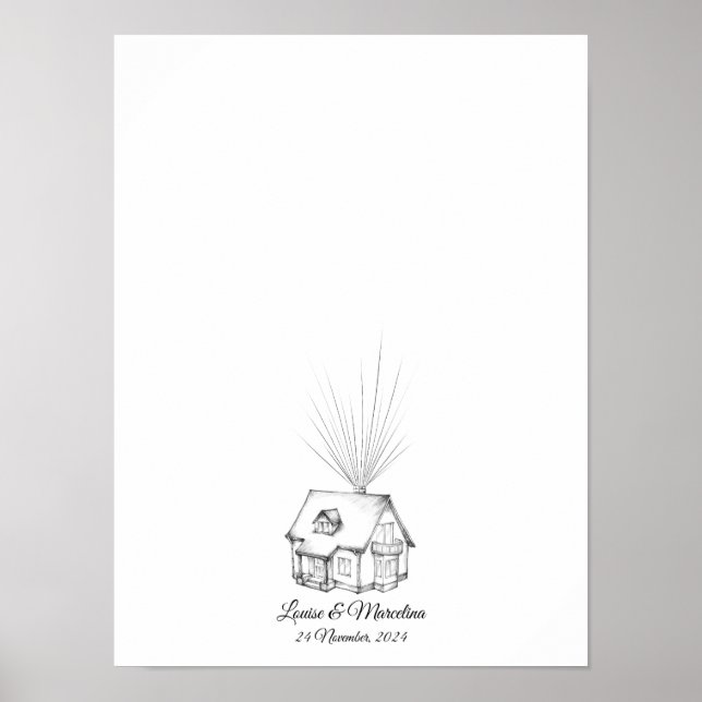 Livro de Convidados de Casamento de Impressão Digi (Frente)