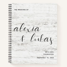 Livro de Convidados de Casamento de Madeira Whitew