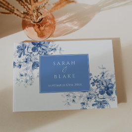 Livro de Convidados de Casamento Floral Azul