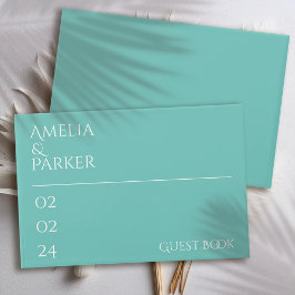 Livro de Convidados de Casamento Verde Minimalista
