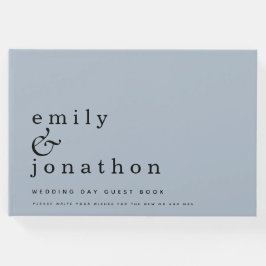 Livro de Convidados de Casamentos Azuis Simples e