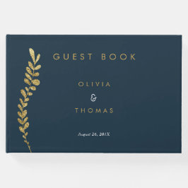 Livro de Convidados de Folha Dourada de Folha de C