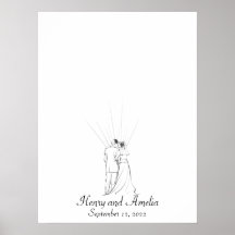 Livro de Convidados de Impressão Digital de Casal