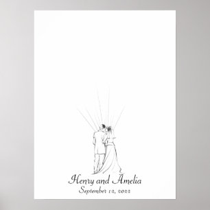 Livro de Convidados de Impressão Digital de Casal