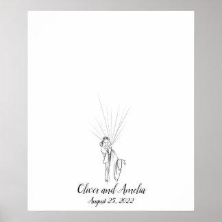 Livro de Convidados de Impressão Digital de Casal