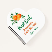 Livro de Convidados do Chá de fraldas Laranja Mode