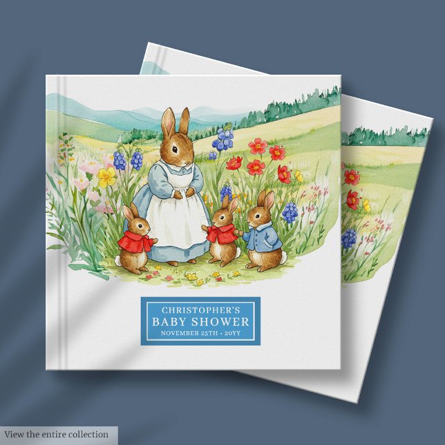 Livro de Convidados do Chá de fraldas Peter Coelho (Cute Peter Rabbit Baby Shower Guest Book for Boys)