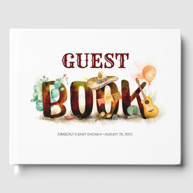 Livro de Convidados do Estilo Mexicano para Qualqu (Frente)