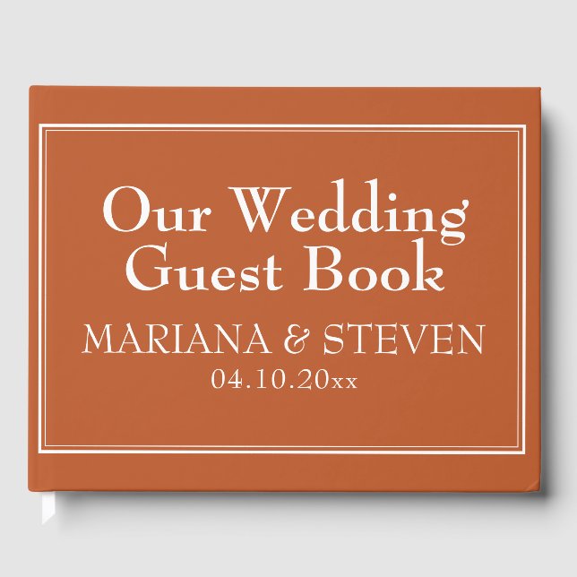 Livro de Convidados do Terracotta Moderno Minimali (Frente)