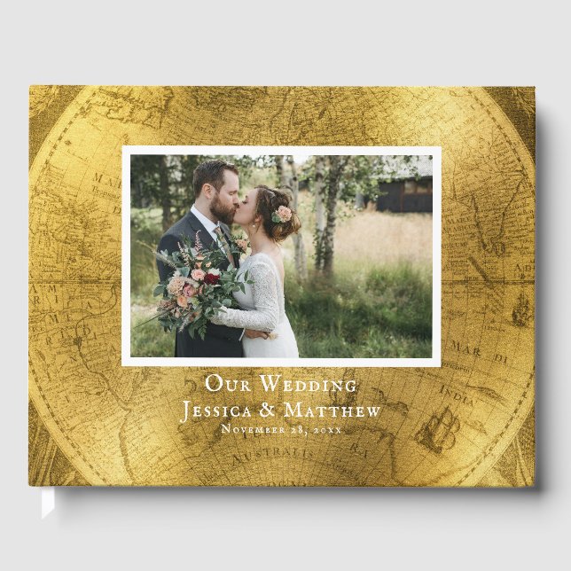 Livro de Convidados Dourado Antiquado (Frente)