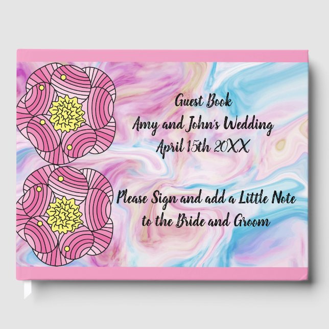 Livro de Convidados em Rosa para Noiva e Noiva (Frente)