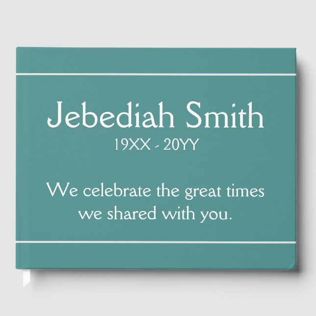 Livro de Convidados Funeral Elegante e Minimalista (Frente)