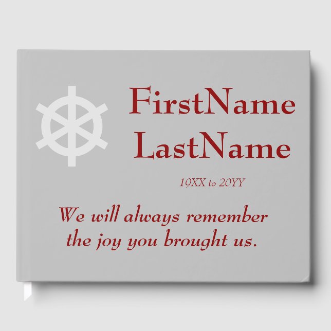 Livro de Convidados Funeral Minimalista e Simples (Frente)