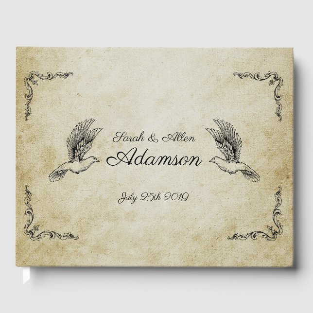 Livro de convidados românticos da Vintage (Frente)