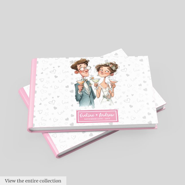 Livro de Convidados Unique Funny Quirky Casal Wedk (Unique Funny Quirky Couple Wedding Guest Book)