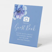 Livro de Fotos de Casamento Botânico Floral Azul p