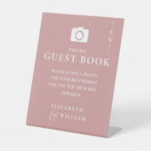 Livro de Fotos de Monograma Rosa Pó para Casamento