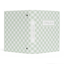 Livro de Fotos do Bebê Gingham Verde