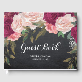 Livro de hóspedes de casais florais