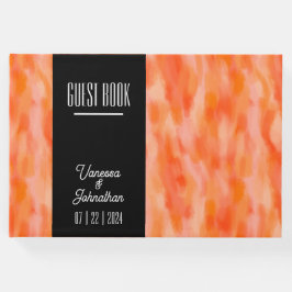 Livro de hóspedes simples do Peach Wedding moderno