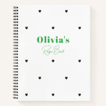 Livro de Receita Personalizada do Coração Simples 