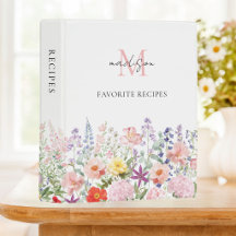 Livro de Receitas Florais de Aquarela Personalizad