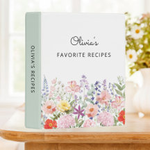 Livro de Receitas Personalizado com Aquarela Flora