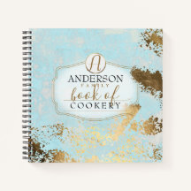 Livro de receitas personalizado com falso ouro env