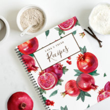 Livro de Receitas Personalizável do Romã Vermelho
