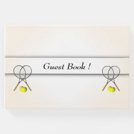 Livro de Registro de Convidados de Ténis com Texto