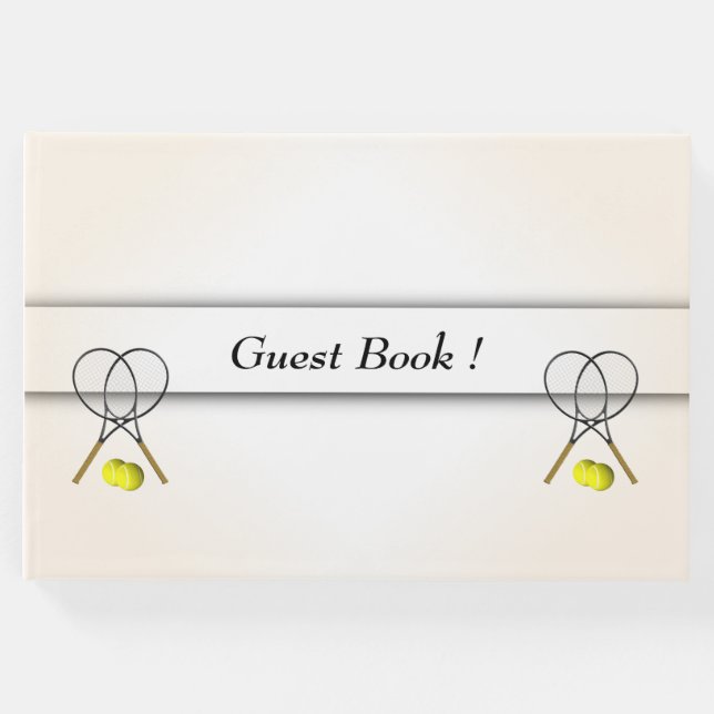 Livro de Registro de Convidados de Ténis com Texto (Frente)