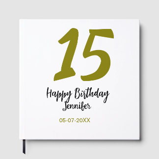 Livro De Visitas 15 aniversário quiencenera adicionar data ano ouro