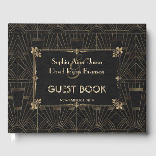 Livro De Visitas 1920 Real Fleur-de-Lis Art Deco Casamento