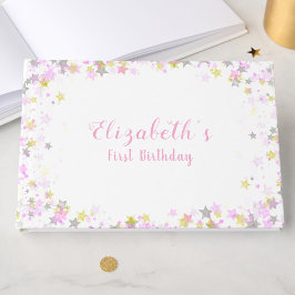 Livro De Visitas 1st Birthday Twinkle Little Star Pink