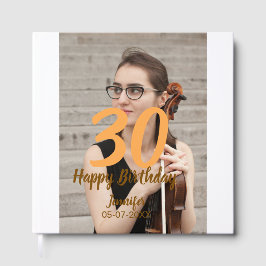 Livro De Visitas 30th birthday add name date year white photo