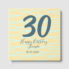 Livro De Visitas 30th birthday add name date year yellow blue paste