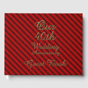 Livro De Visitas 40º aniversário do casamento Ruby Dourada Typograf